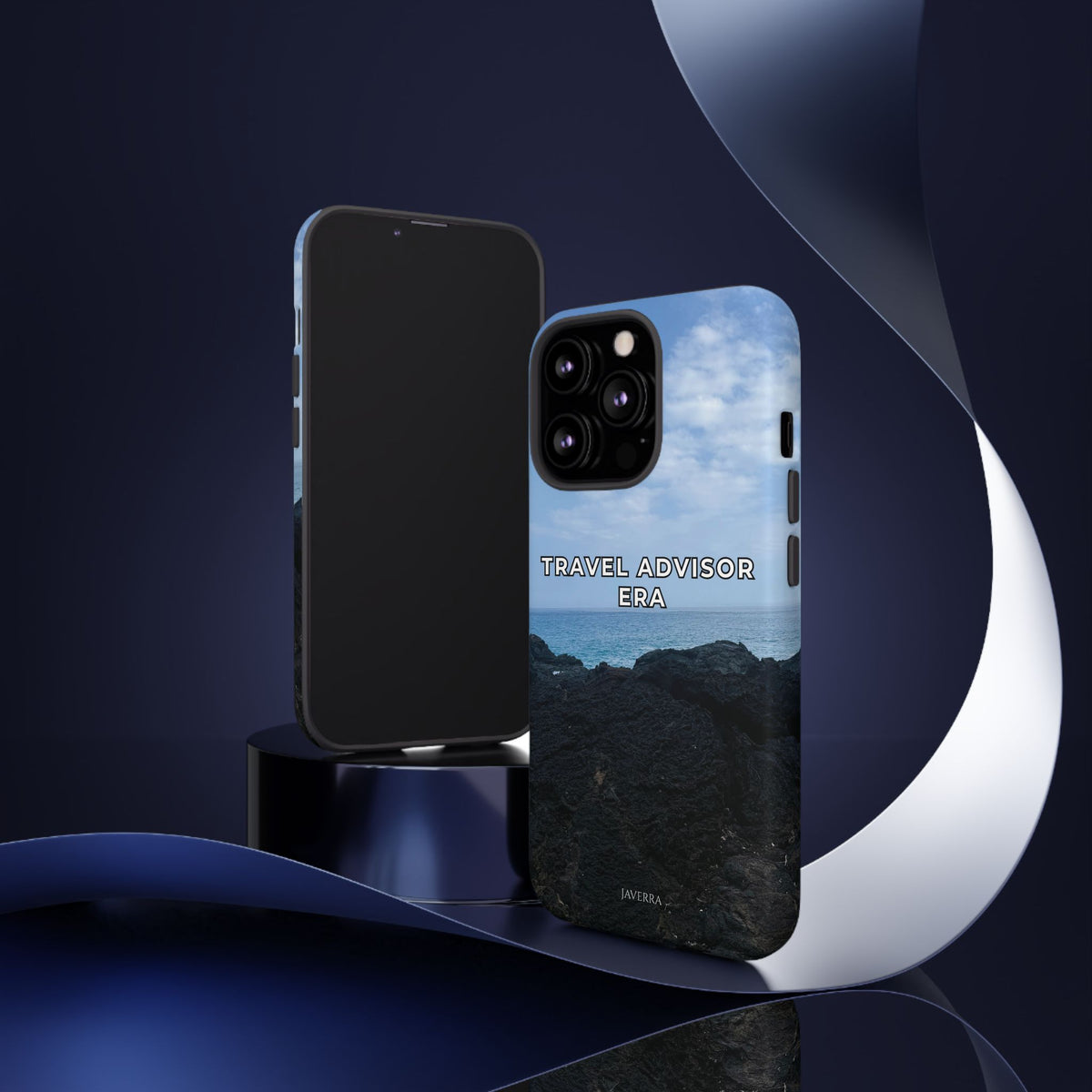 Travel Advisor Black  Lava Rock With Ocean View Tough Phone Case | Travel Agent Gift | Vacation Planner Phone Case | Travel Industry Accessory