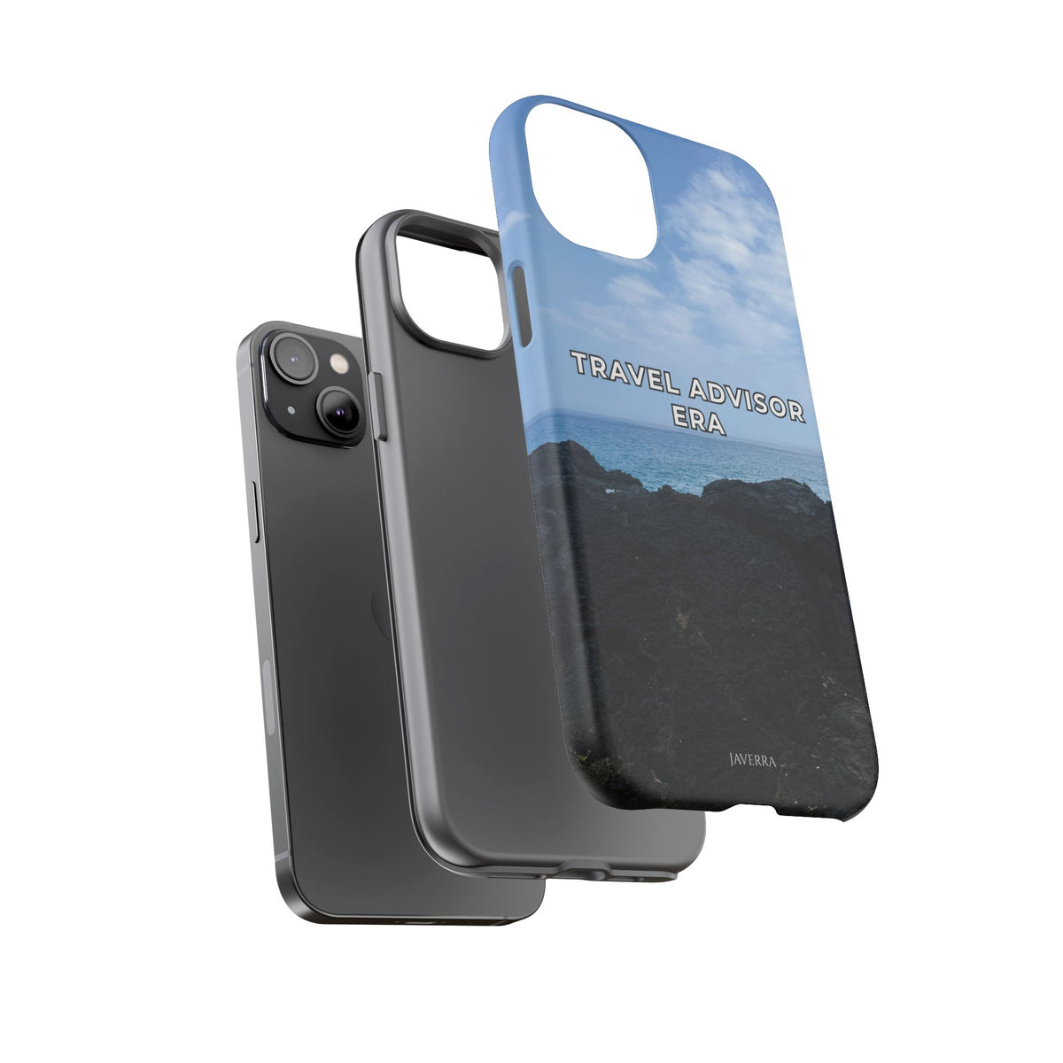Travel Advisor Black  Lava Rock With Ocean View Tough Phone Case | Travel Agent Gift | Vacation Planner Phone Case | Travel Industry Accessory