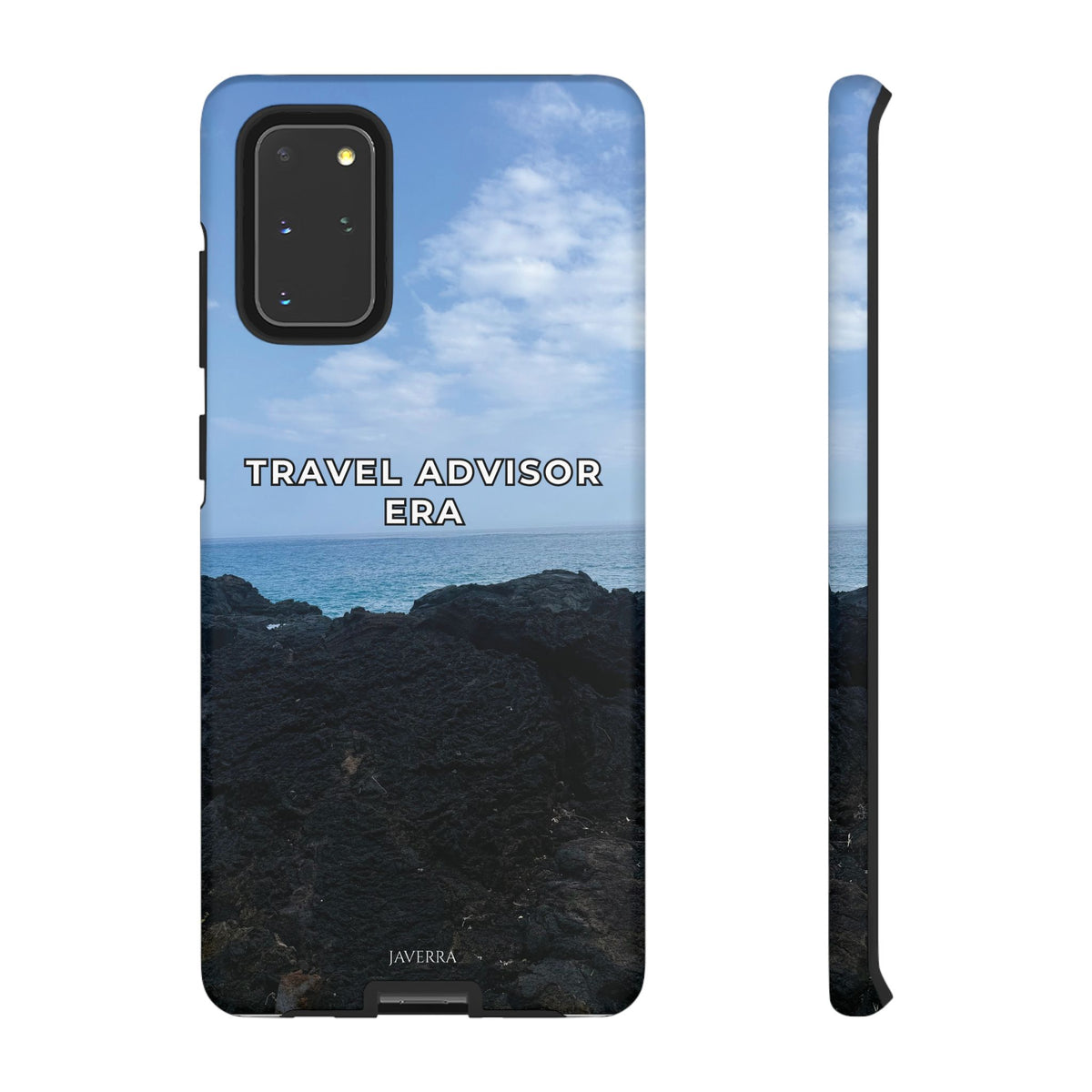Travel Advisor Black  Lava Rock With Ocean View Tough Phone Case | Travel Agent Gift | Vacation Planner Phone Case | Travel Industry Accessory