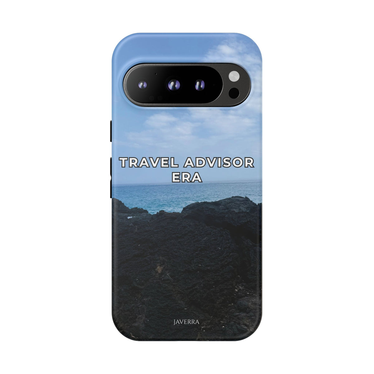 Travel Advisor Black  Lava Rock With Ocean View Tough Phone Case | Travel Agent Gift | Vacation Planner Phone Case | Travel Industry Accessory