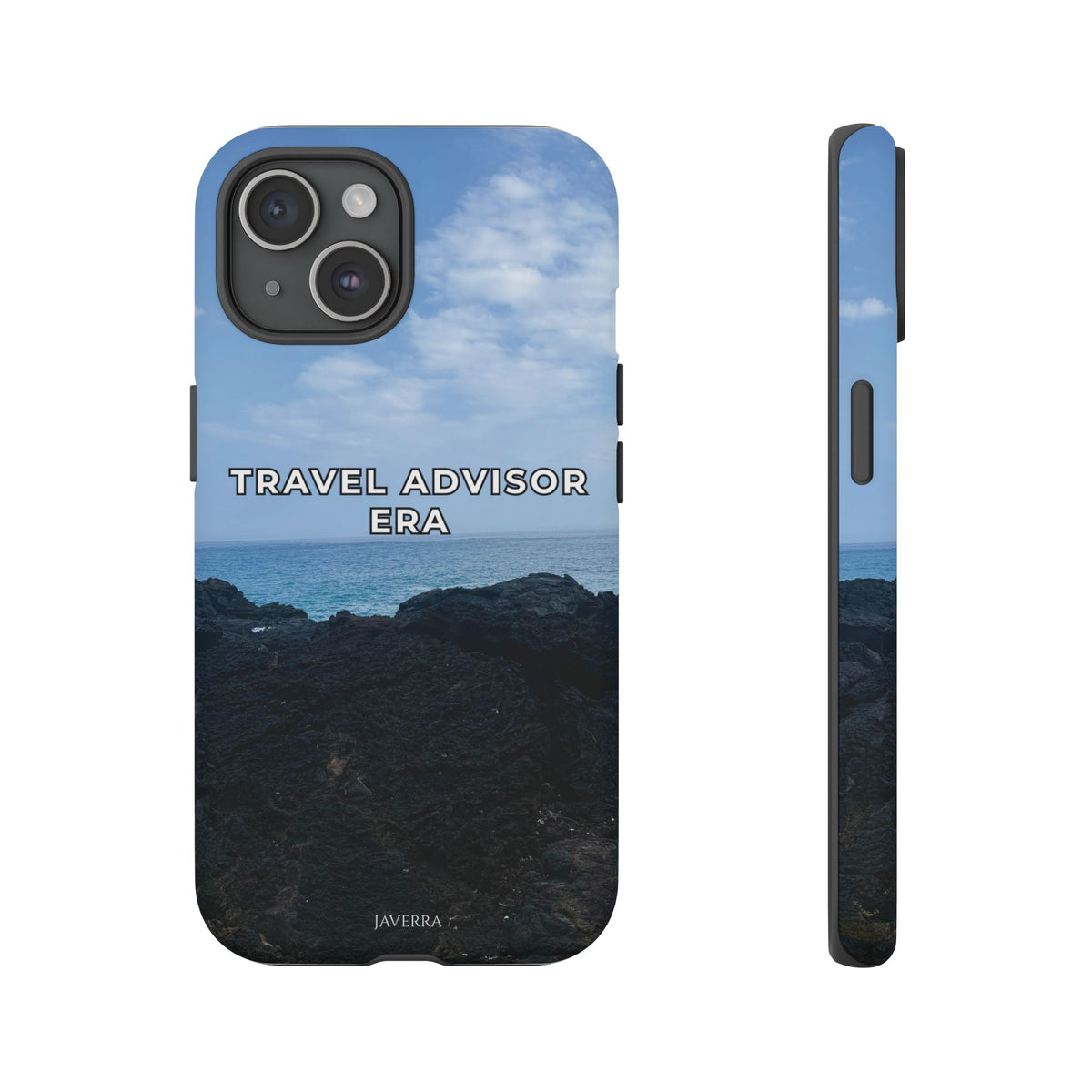 Travel Advisor Black  Lava Rock With Ocean View Tough Phone Case | Travel Agent Gift | Vacation Planner Phone Case | Travel Industry Accessory
