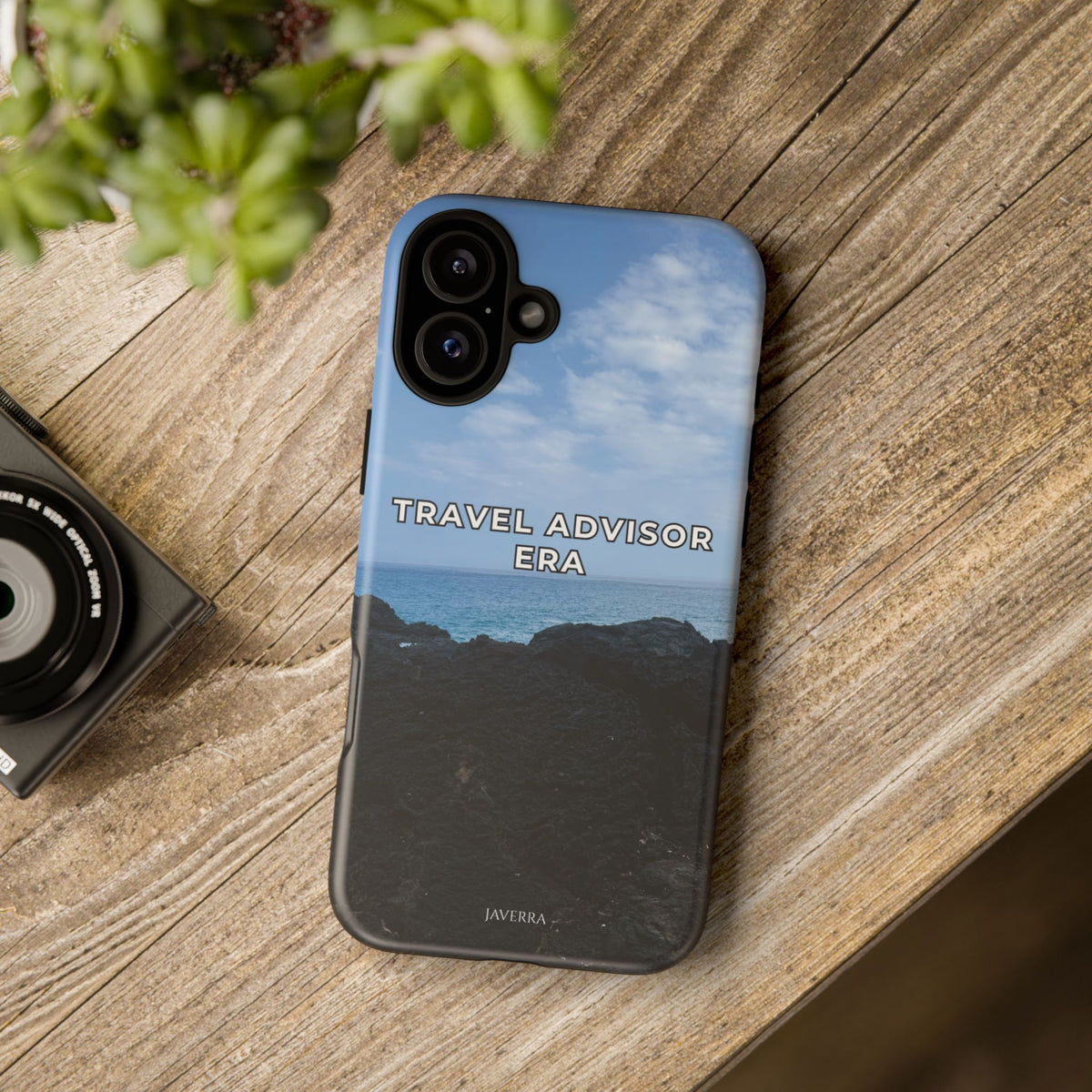 Travel Advisor Black  Lava Rock With Ocean View Tough Phone Case | Travel Agent Gift | Vacation Planner Phone Case | Travel Industry Accessory