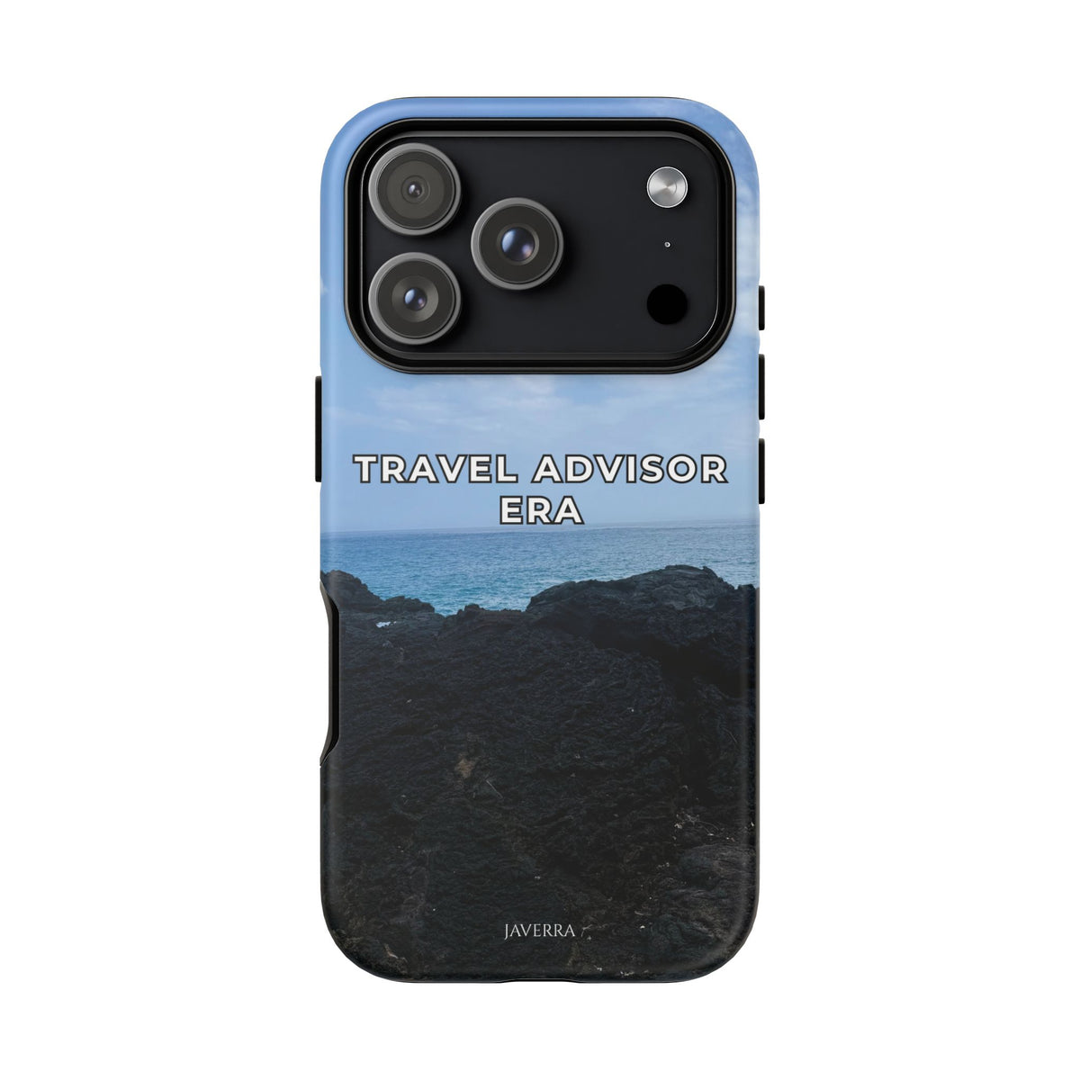 Travel Advisor Black  Lava Rock With Ocean View Tough Phone Case | Travel Agent Gift | Vacation Planner Phone Case | Travel Industry Accessory