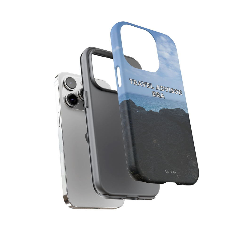Travel Advisor Black  Lava Rock With Ocean View Tough Phone Case | Travel Agent Gift | Vacation Planner Phone Case | Travel Industry Accessory