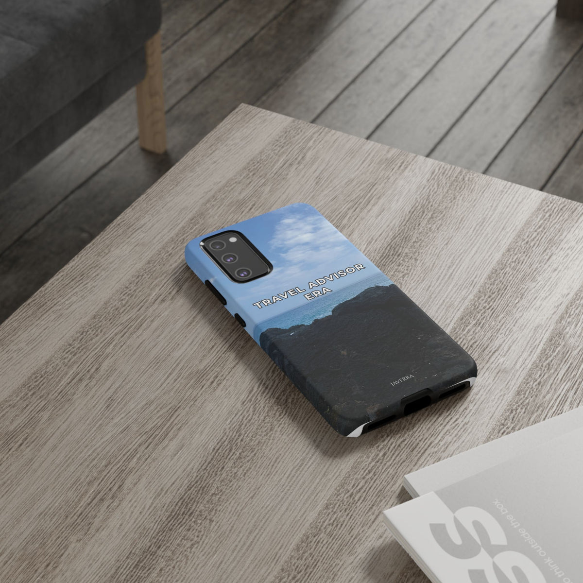 Travel Advisor Black  Lava Rock With Ocean View Tough Phone Case | Travel Agent Gift | Vacation Planner Phone Case | Travel Industry Accessory