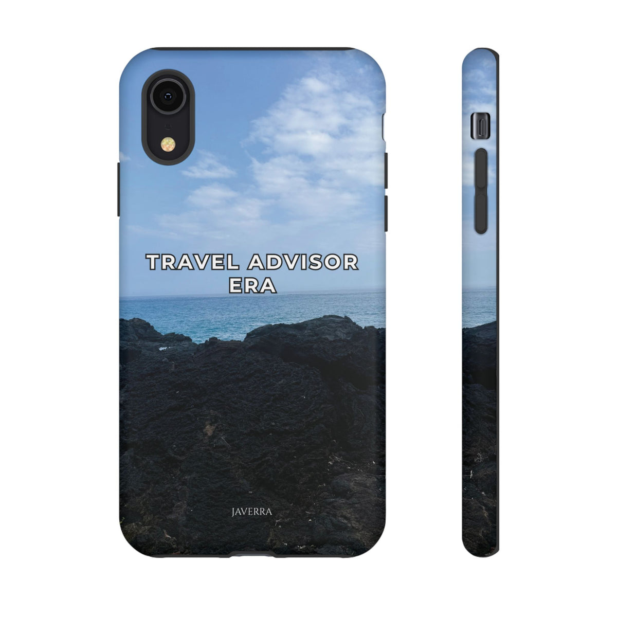 Travel Advisor Black  Lava Rock With Ocean View Tough Phone Case | Travel Agent Gift | Vacation Planner Phone Case | Travel Industry Accessory