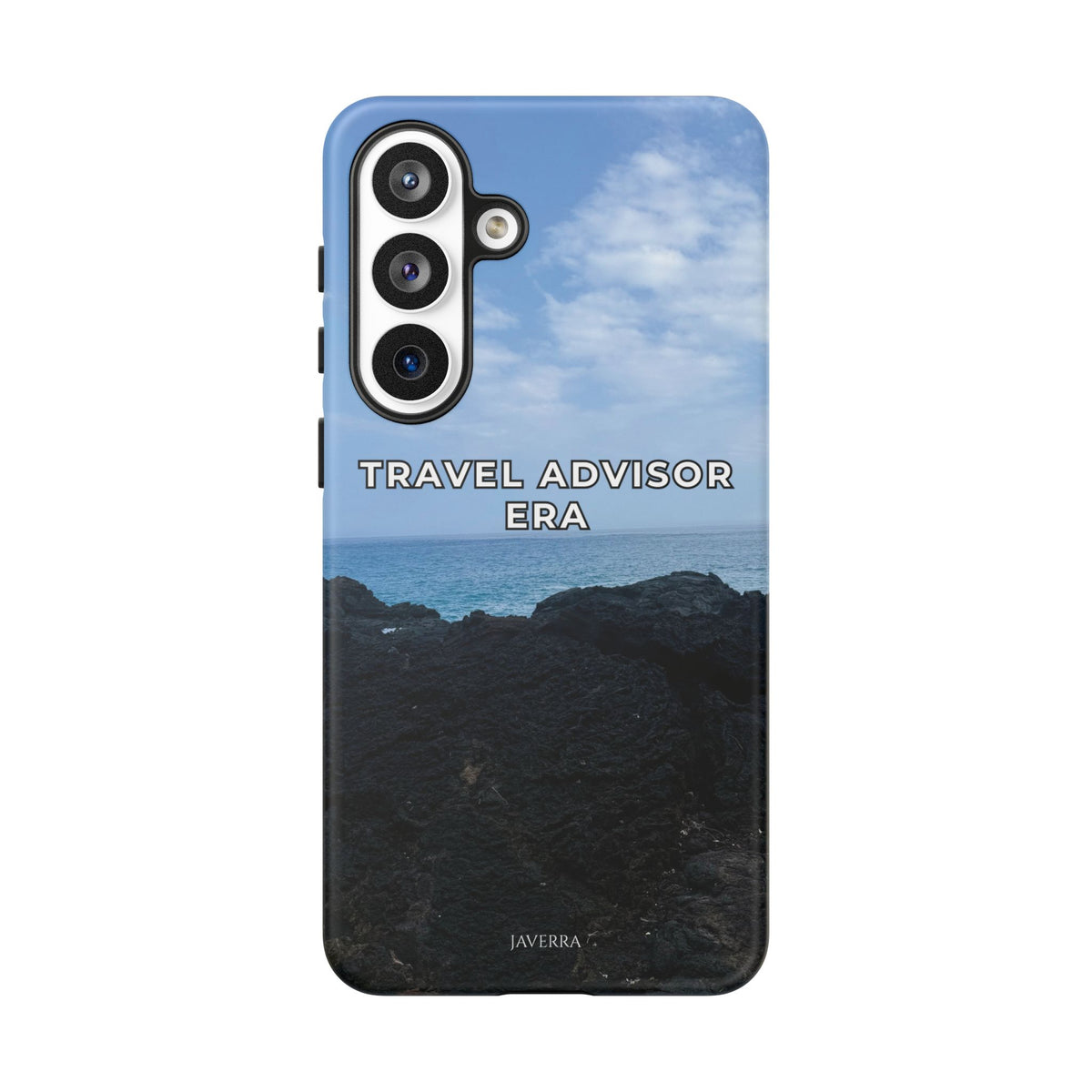 Travel Advisor Black  Lava Rock With Ocean View Tough Phone Case | Travel Agent Gift | Vacation Planner Phone Case | Travel Industry Accessory
