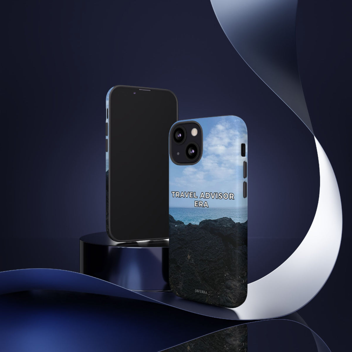 Travel Advisor Black  Lava Rock With Ocean View Tough Phone Case | Travel Agent Gift | Vacation Planner Phone Case | Travel Industry Accessory