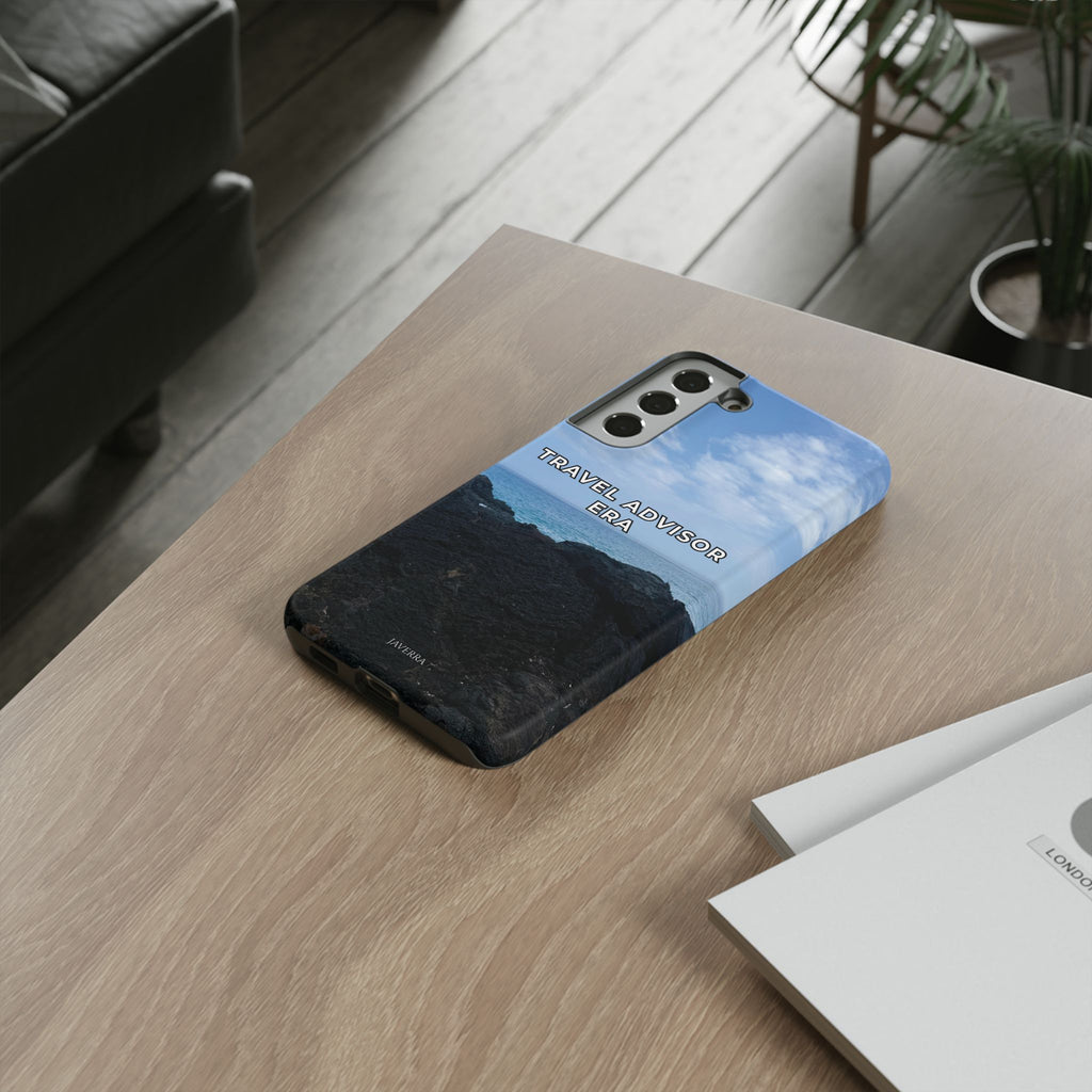 Travel Advisor Black  Lava Rock With Ocean View Tough Phone Case | Travel Agent Gift | Vacation Planner Phone Case | Travel Industry Accessory