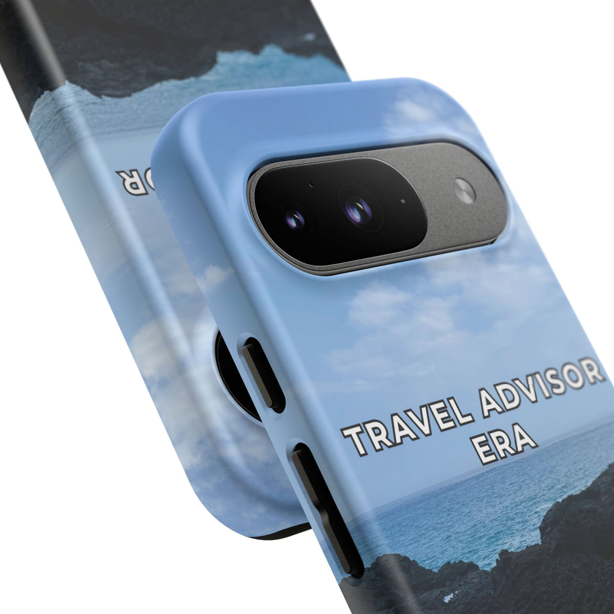 Travel Advisor Black  Lava Rock With Ocean View Tough Phone Case | Travel Agent Gift | Vacation Planner Phone Case | Travel Industry Accessory