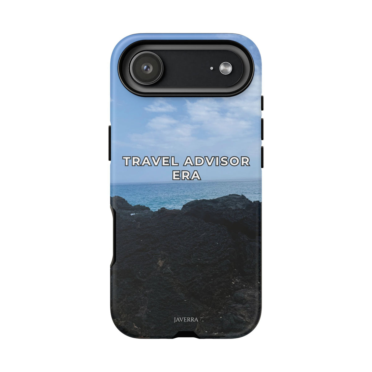Travel Advisor Black  Lava Rock With Ocean View Tough Phone Case | Travel Agent Gift | Vacation Planner Phone Case | Travel Industry Accessory