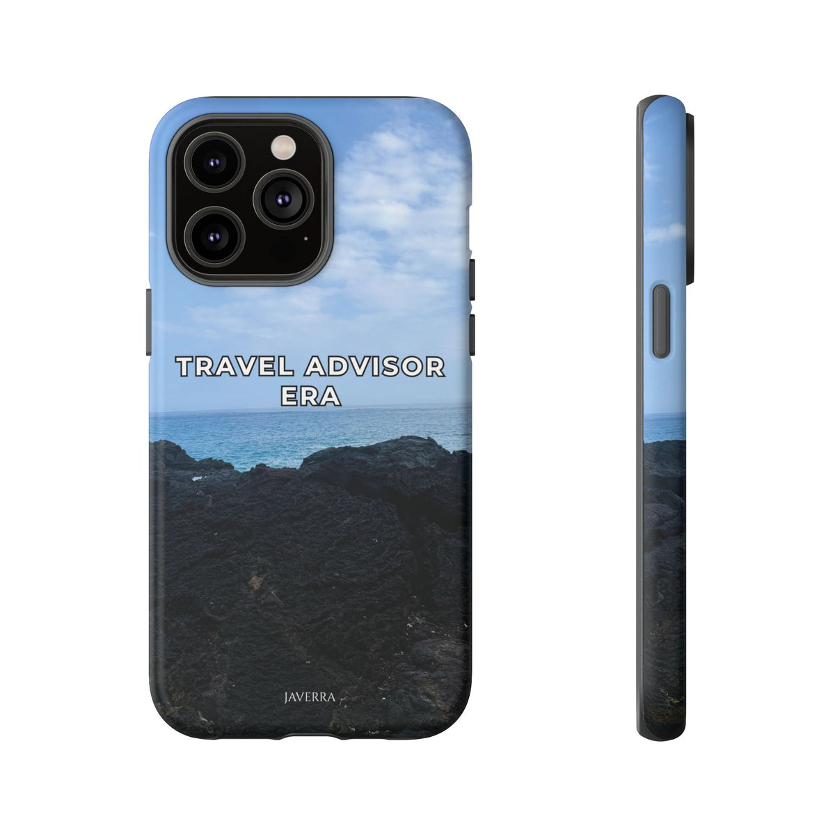 Travel Advisor Black  Lava Rock With Ocean View Tough Phone Case | Travel Agent Gift | Vacation Planner Phone Case | Travel Industry Accessory