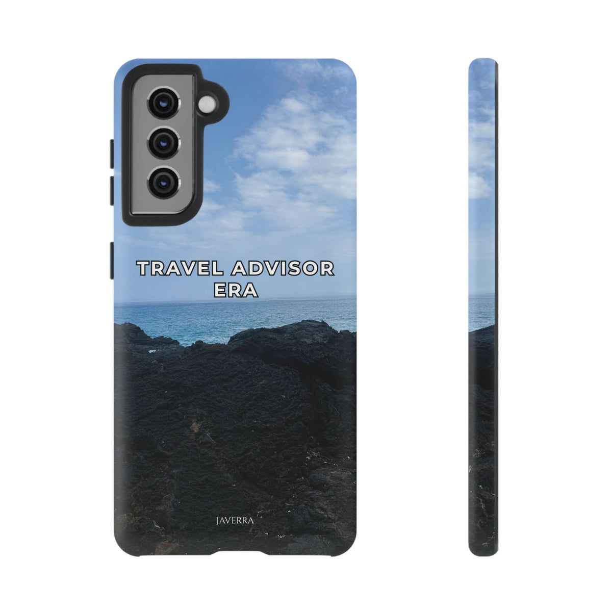 Travel Advisor Black  Lava Rock With Ocean View Tough Phone Case | Travel Agent Gift | Vacation Planner Phone Case | Travel Industry Accessory
