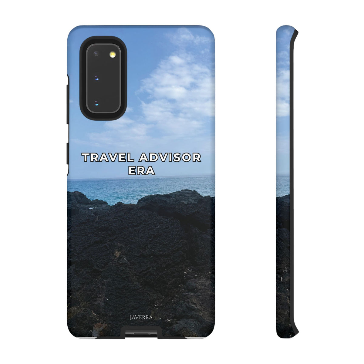 Travel Advisor Black  Lava Rock With Ocean View Tough Phone Case | Travel Agent Gift | Vacation Planner Phone Case | Travel Industry Accessory