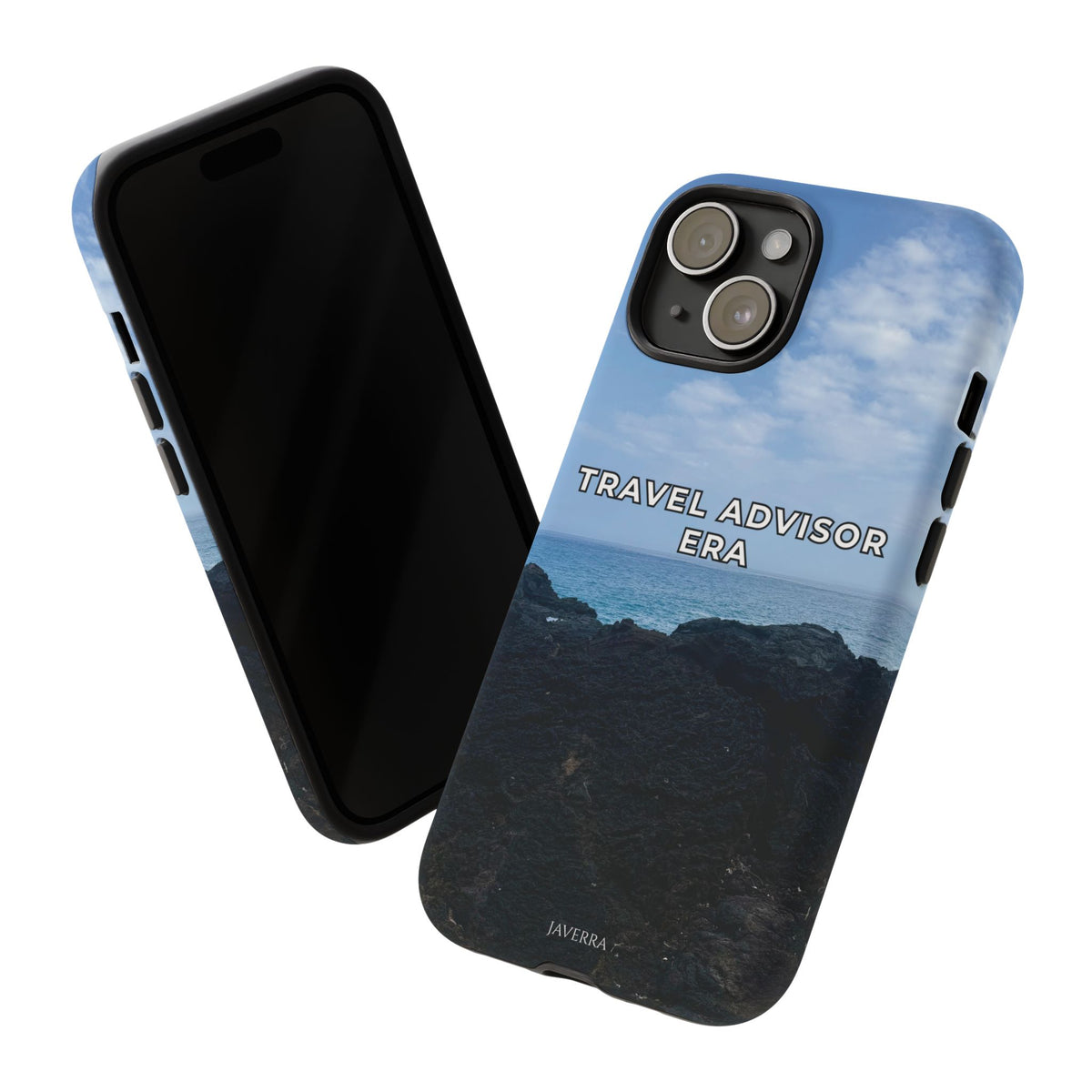 Travel Advisor Black  Lava Rock With Ocean View Tough Phone Case | Travel Agent Gift | Vacation Planner Phone Case | Travel Industry Accessory