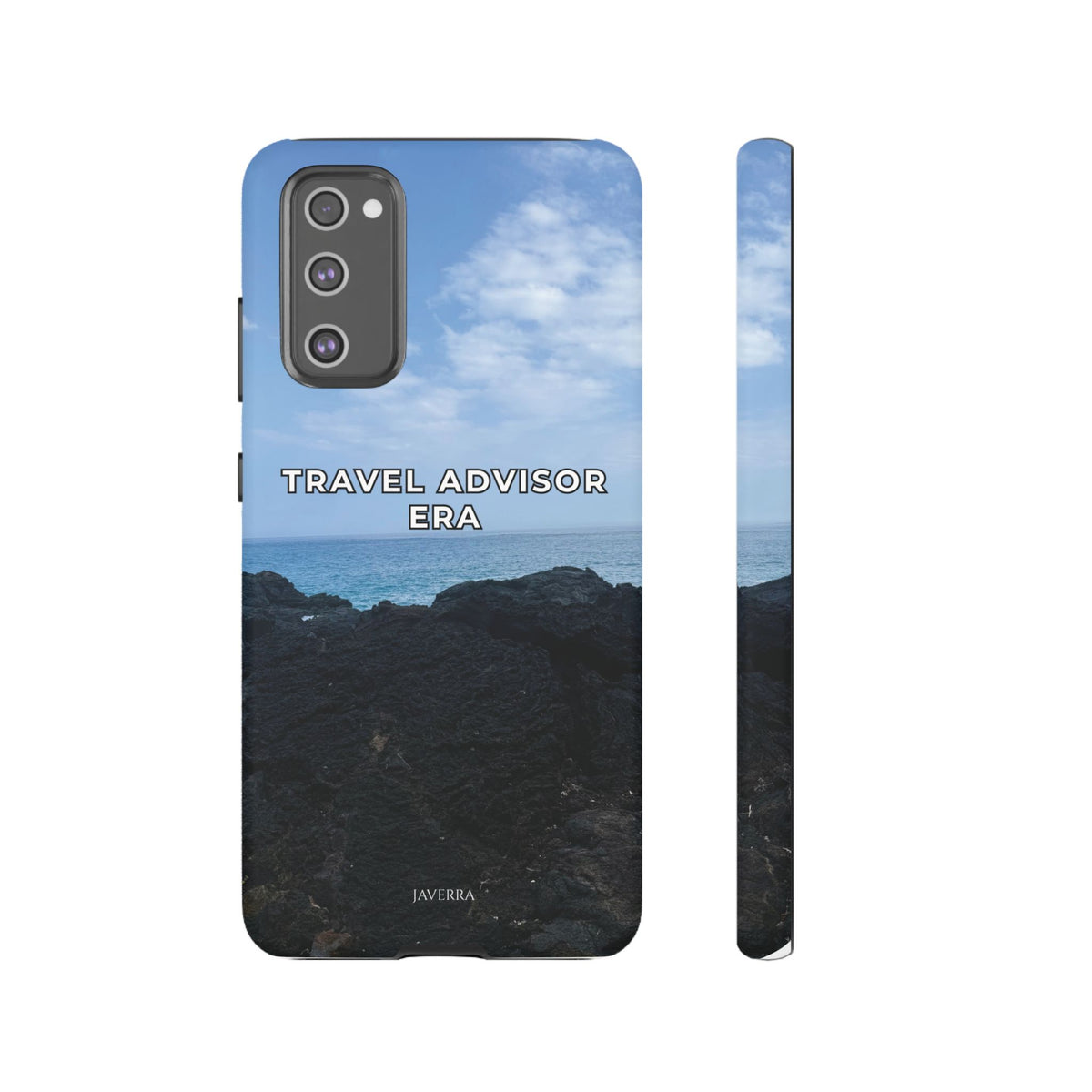 Travel Advisor Black  Lava Rock With Ocean View Tough Phone Case | Travel Agent Gift | Vacation Planner Phone Case | Travel Industry Accessory