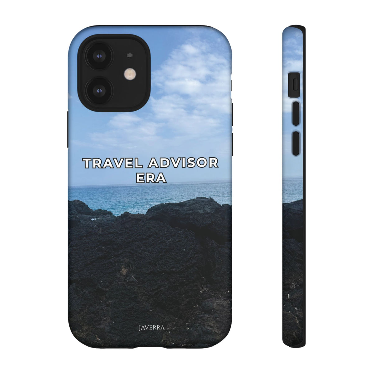 Travel Advisor Black  Lava Rock With Ocean View Tough Phone Case | Travel Agent Gift | Vacation Planner Phone Case | Travel Industry Accessory