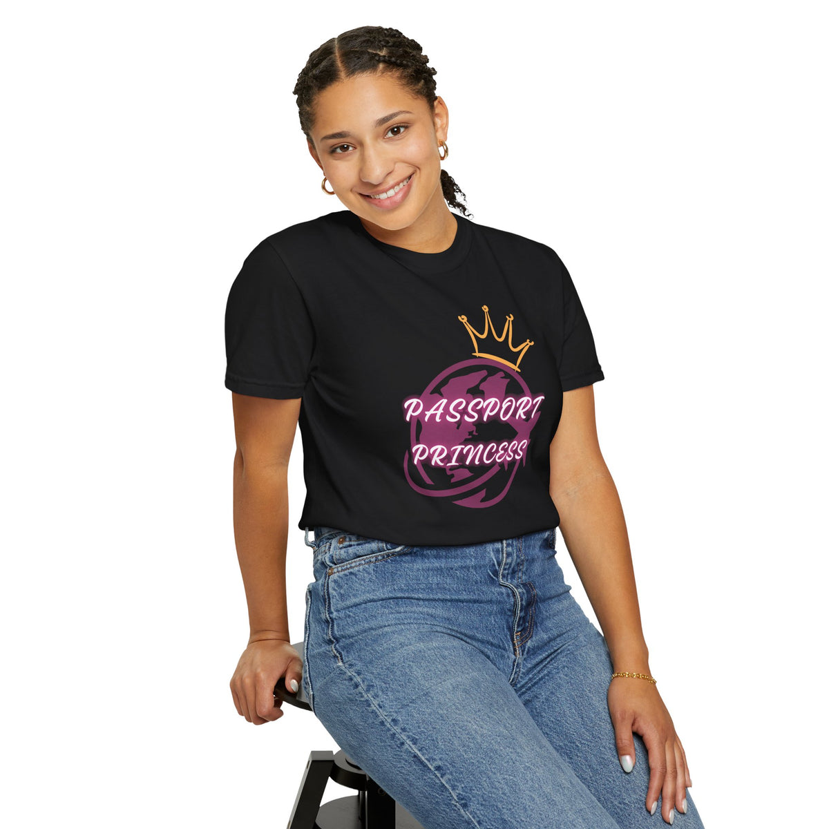 Passport Princess Garment-Dyed T-Shirt | Travel Shirt for Women | Vacation Outfit & Wanderlust Apparel
