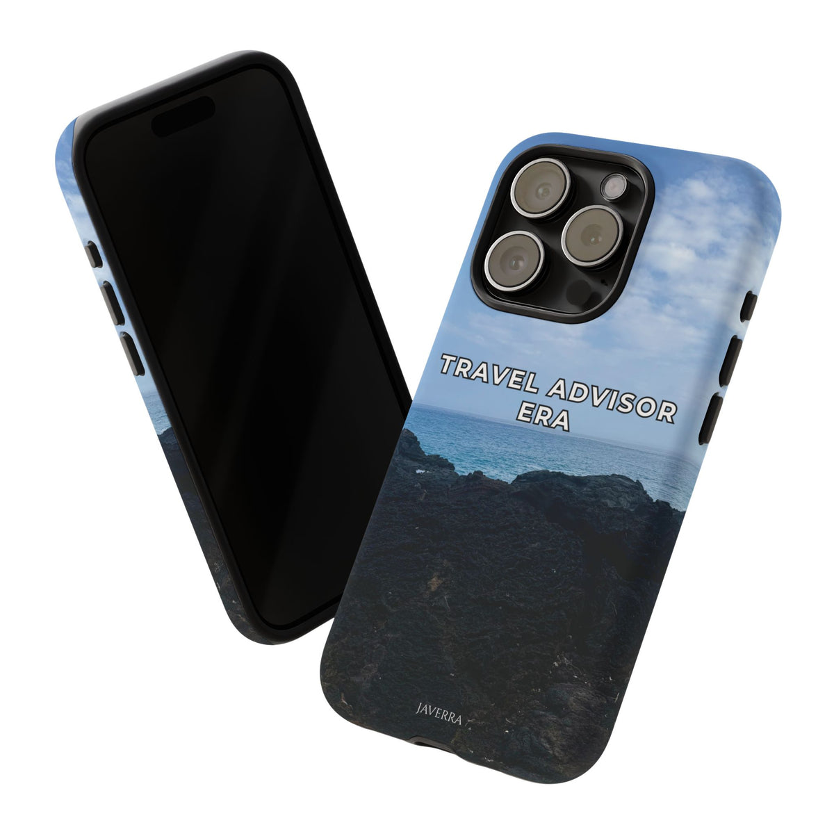 Travel Advisor Black  Lava Rock With Ocean View Tough Phone Case | Travel Agent Gift | Vacation Planner Phone Case | Travel Industry Accessory