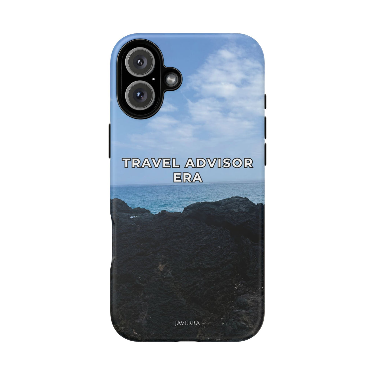 Travel Advisor Black  Lava Rock With Ocean View Tough Phone Case | Travel Agent Gift | Vacation Planner Phone Case | Travel Industry Accessory