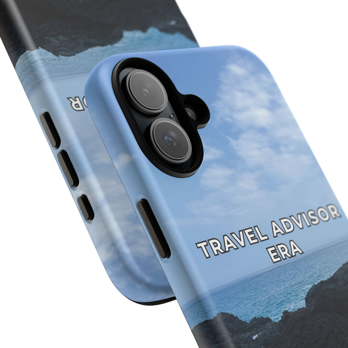 Travel Advisor Black  Lava Rock With Ocean View Tough Phone Case | Travel Agent Gift | Vacation Planner Phone Case | Travel Industry Accessory