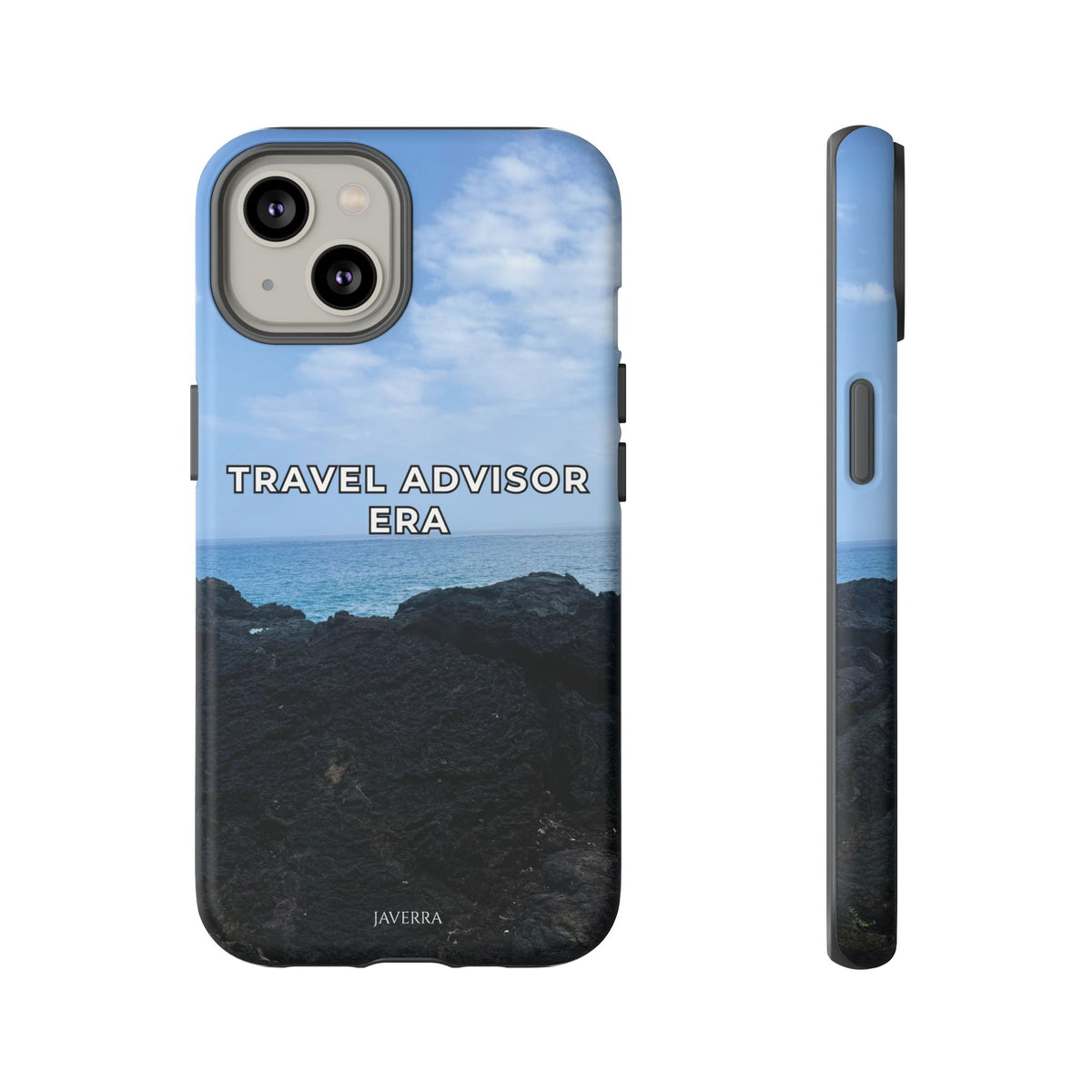 Travel Advisor Black  Lava Rock With Ocean View Tough Phone Case | Travel Agent Gift | Vacation Planner Phone Case | Travel Industry Accessory