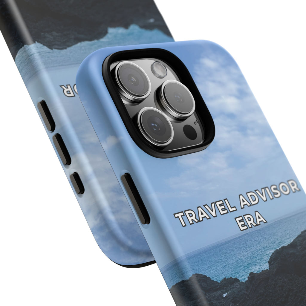 Travel Advisor Black  Lava Rock With Ocean View Tough Phone Case | Travel Agent Gift | Vacation Planner Phone Case | Travel Industry Accessory