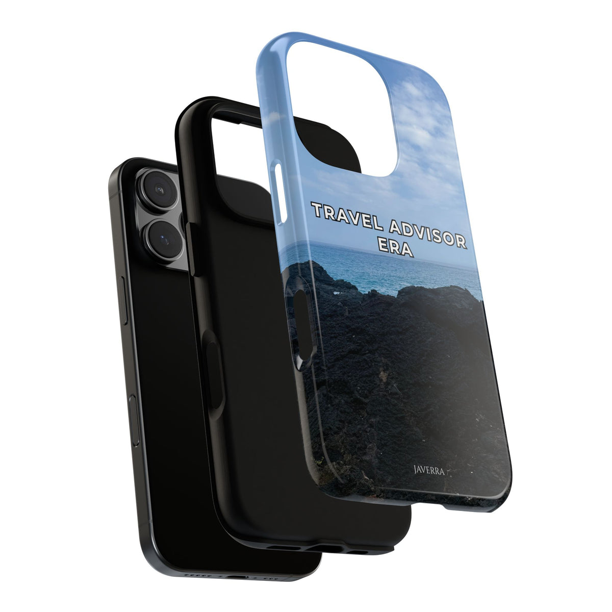 Travel Advisor Black  Lava Rock With Ocean View Tough Phone Case | Travel Agent Gift | Vacation Planner Phone Case | Travel Industry Accessory