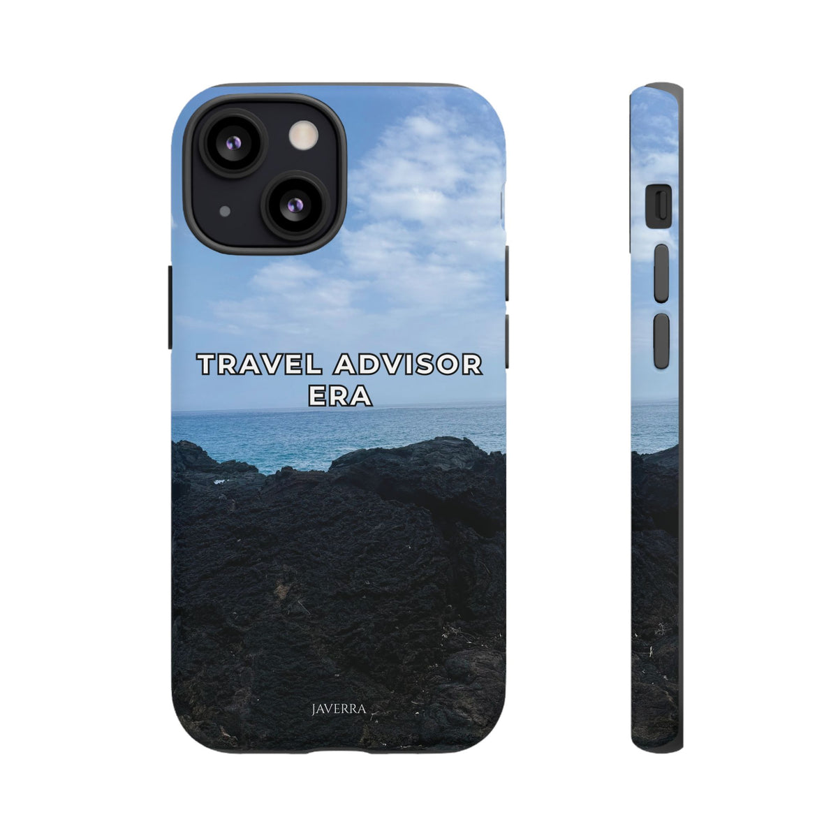 Travel Advisor Black  Lava Rock With Ocean View Tough Phone Case | Travel Agent Gift | Vacation Planner Phone Case | Travel Industry Accessory