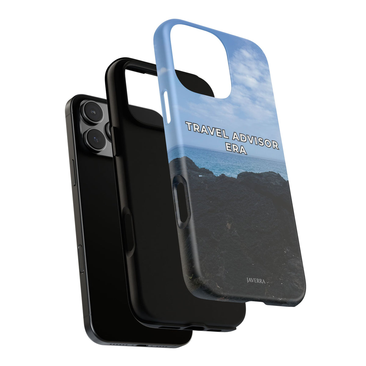 Travel Advisor Black  Lava Rock With Ocean View Tough Phone Case | Travel Agent Gift | Vacation Planner Phone Case | Travel Industry Accessory