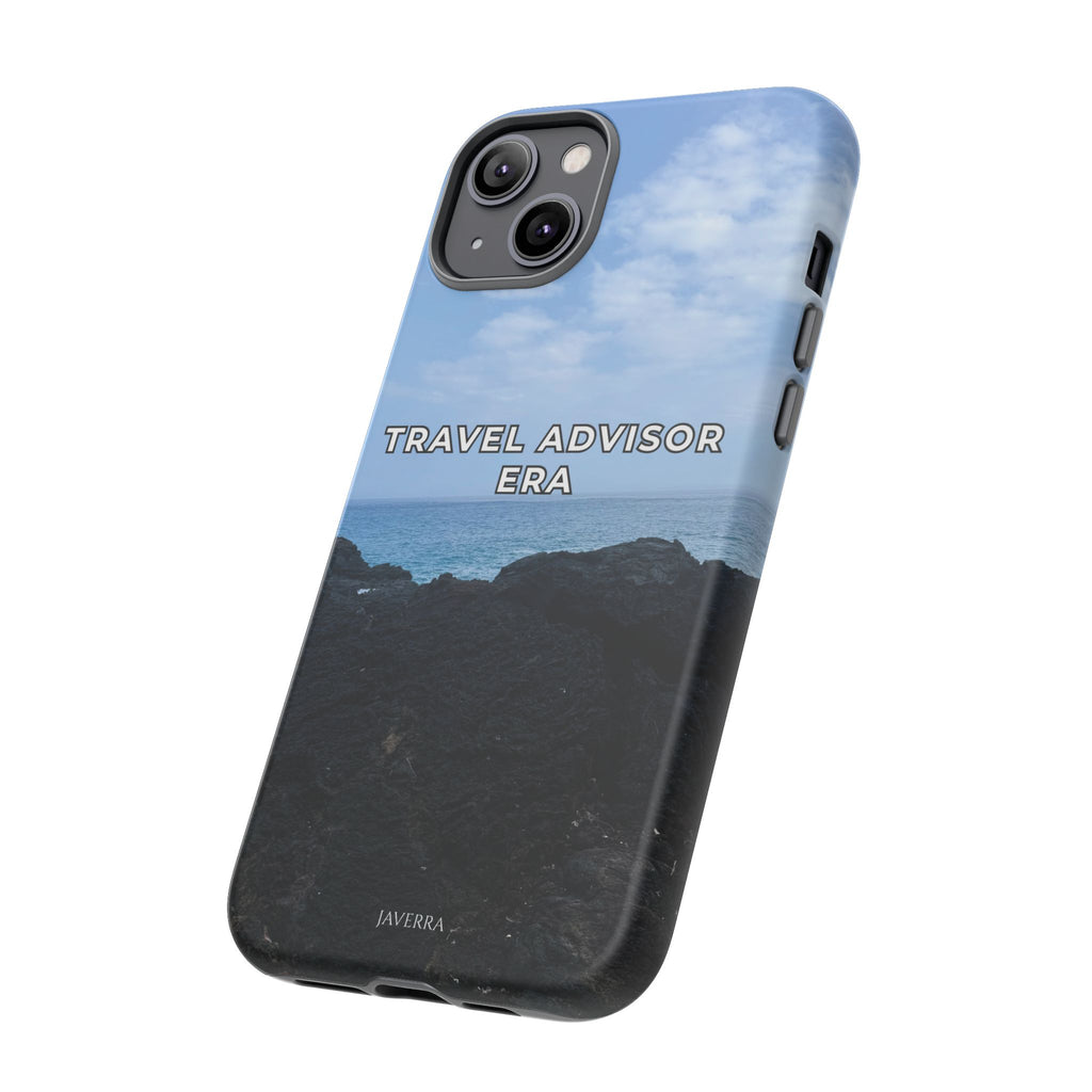 Travel Advisor Black  Lava Rock With Ocean View Tough Phone Case | Travel Agent Gift | Vacation Planner Phone Case | Travel Industry Accessory