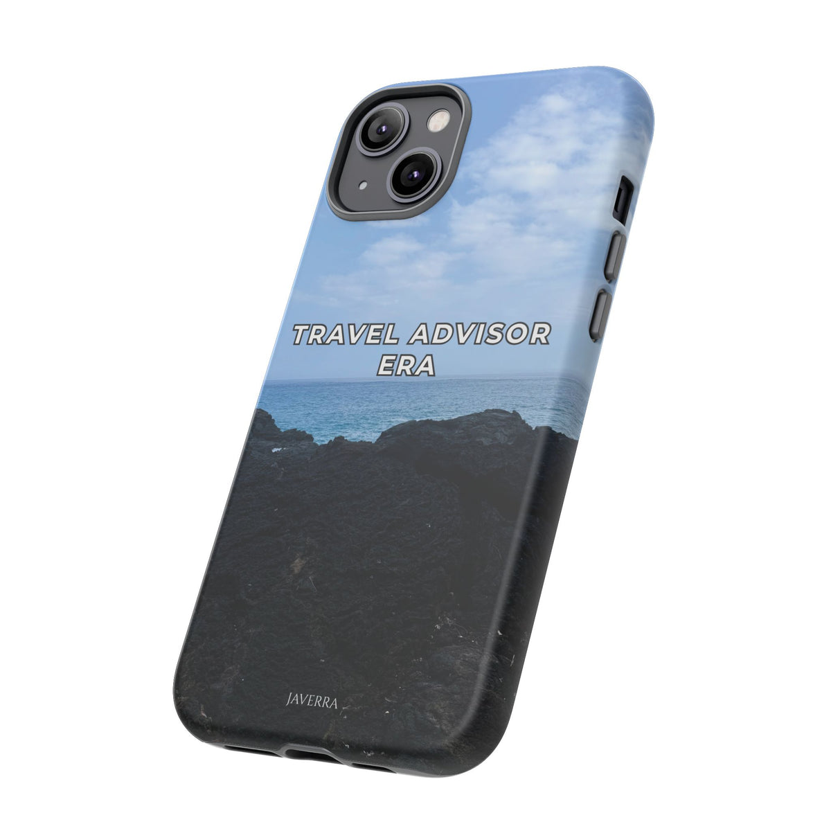 Travel Advisor Black  Lava Rock With Ocean View Tough Phone Case | Travel Agent Gift | Vacation Planner Phone Case | Travel Industry Accessory