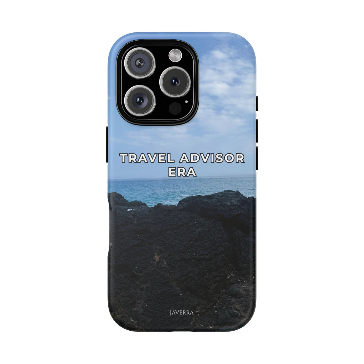 Travel Advisor Black  Lava Rock With Ocean View Tough Phone Case | Travel Agent Gift | Vacation Planner Phone Case | Travel Industry Accessory