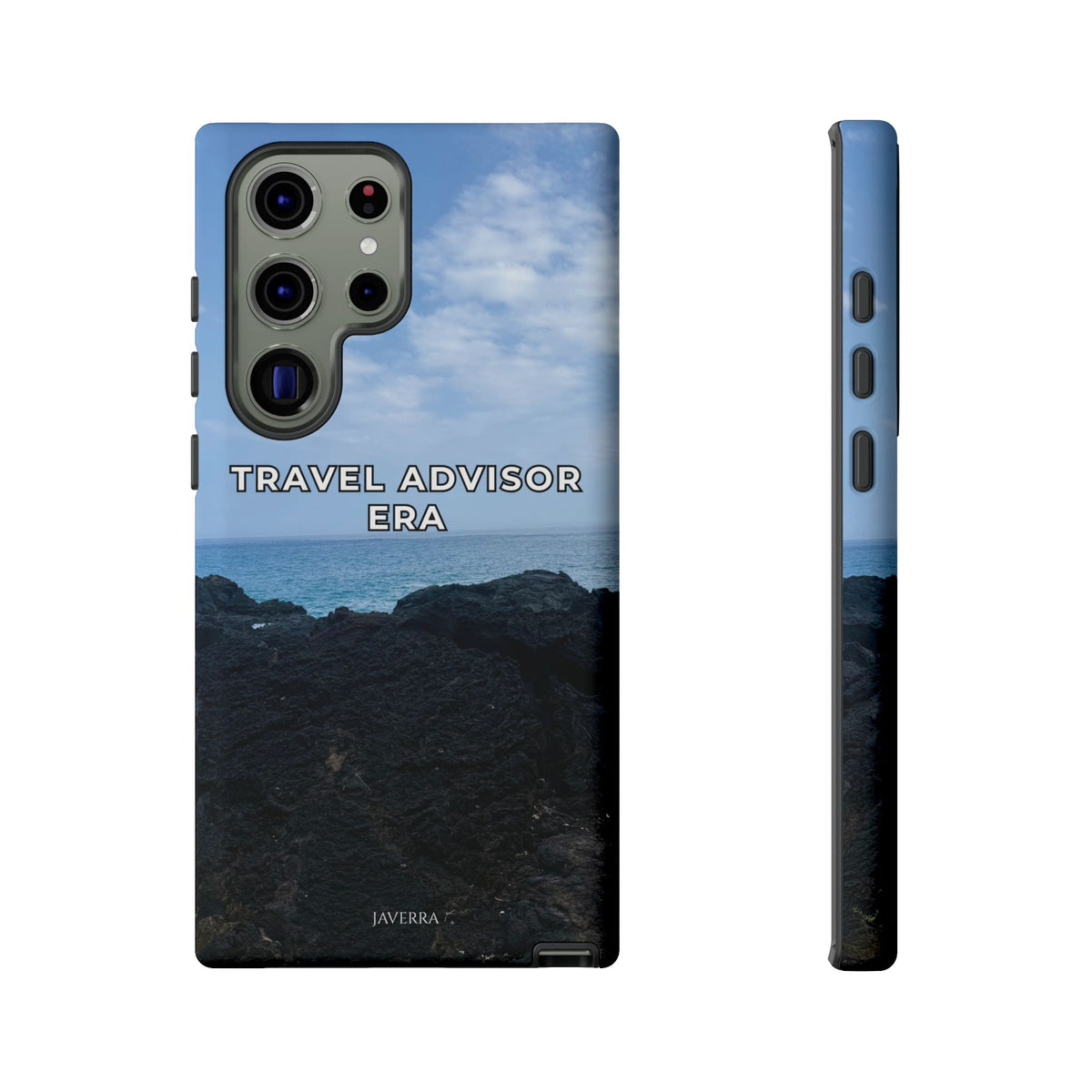 Travel Advisor Black  Lava Rock With Ocean View Tough Phone Case | Travel Agent Gift | Vacation Planner Phone Case | Travel Industry Accessory