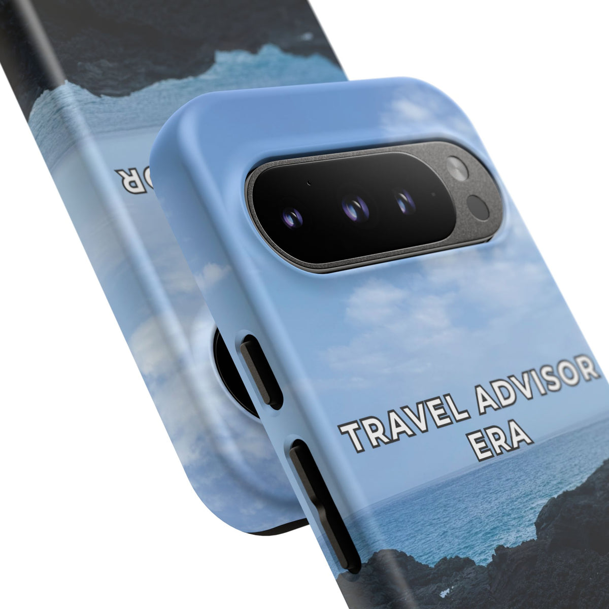 Travel Advisor Black  Lava Rock With Ocean View Tough Phone Case | Travel Agent Gift | Vacation Planner Phone Case | Travel Industry Accessory