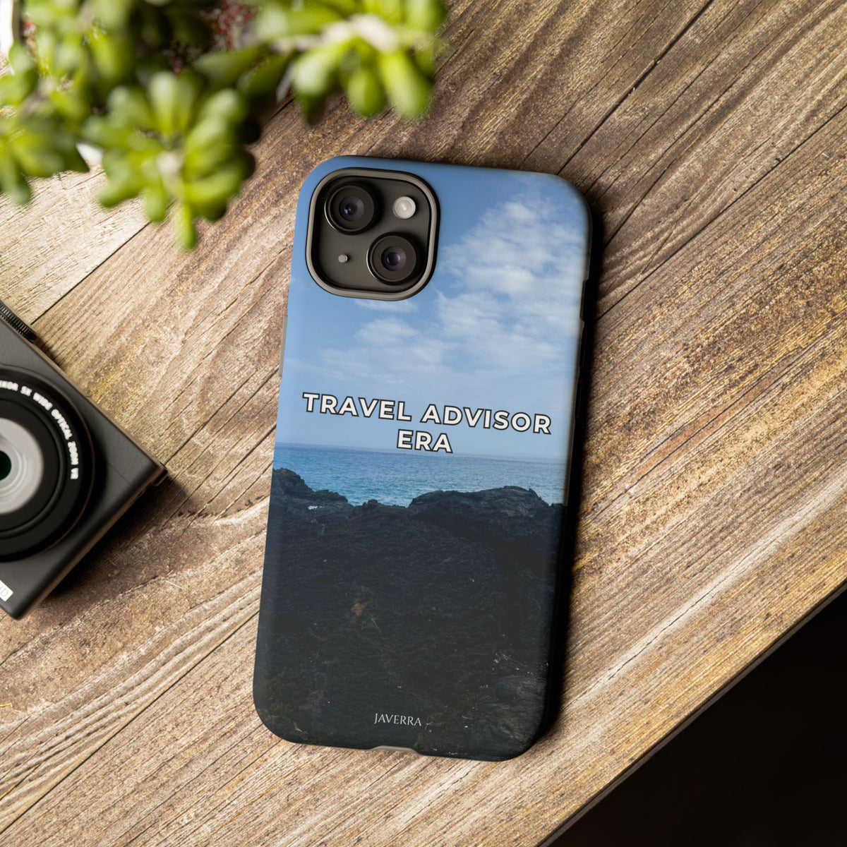 Travel Advisor Black  Lava Rock With Ocean View Tough Phone Case | Travel Agent Gift | Vacation Planner Phone Case | Travel Industry Accessory