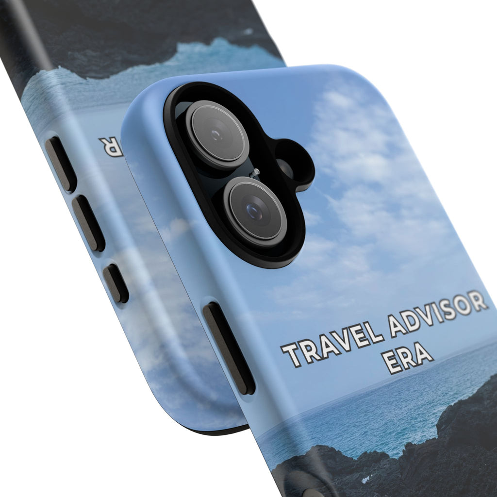 Travel Advisor Black  Lava Rock With Ocean View Tough Phone Case | Travel Agent Gift | Vacation Planner Phone Case | Travel Industry Accessory