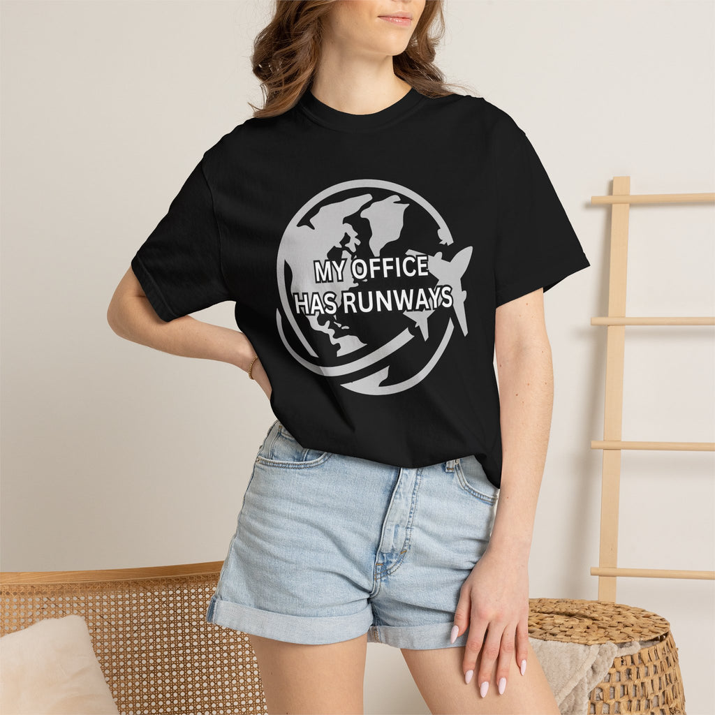 My Office Has Runways Unisex Garment-Dyed T-Shirt | Travel Advisor Graphic Tee