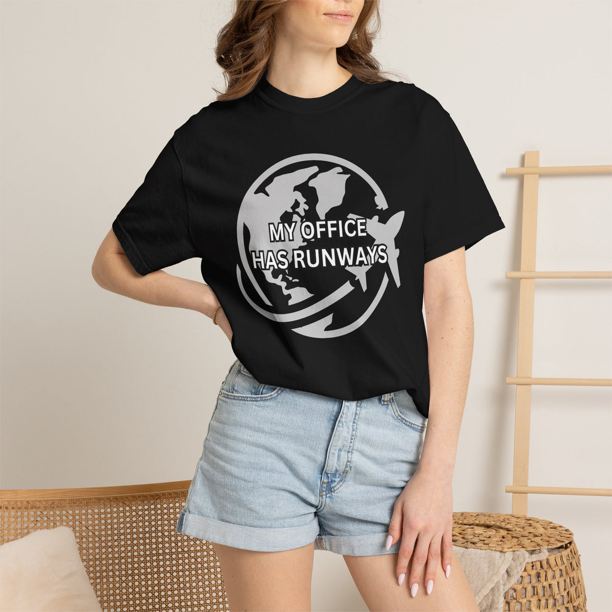 My Office Has Runways Unisex Garment-Dyed T-Shirt | Travel Advisor Graphic Tee