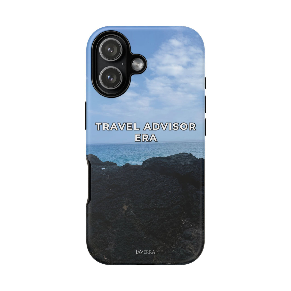 Travel Advisor Black  Lava Rock With Ocean View Tough Phone Case | Travel Agent Gift | Vacation Planner Phone Case | Travel Industry Accessory
