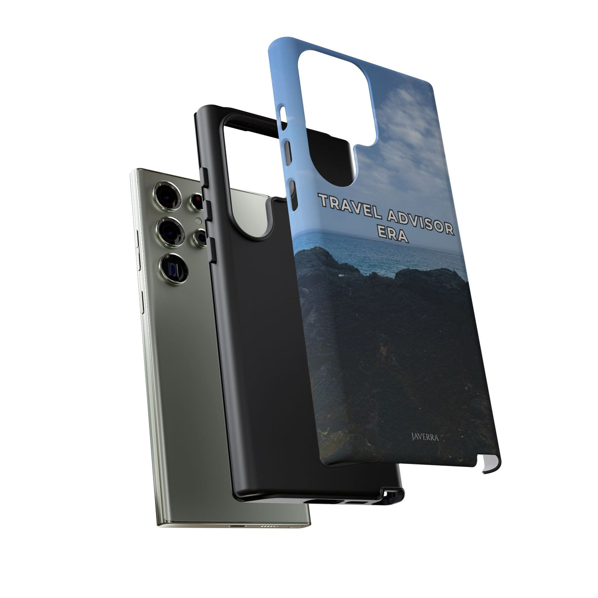 Travel Advisor Black  Lava Rock With Ocean View Tough Phone Case | Travel Agent Gift | Vacation Planner Phone Case | Travel Industry Accessory