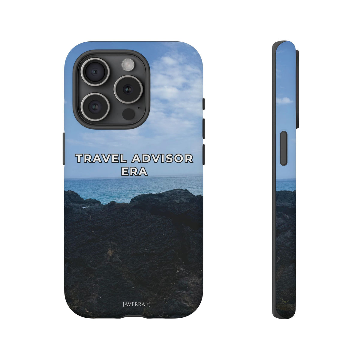 Travel Advisor Black  Lava Rock With Ocean View Tough Phone Case | Travel Agent Gift | Vacation Planner Phone Case | Travel Industry Accessory