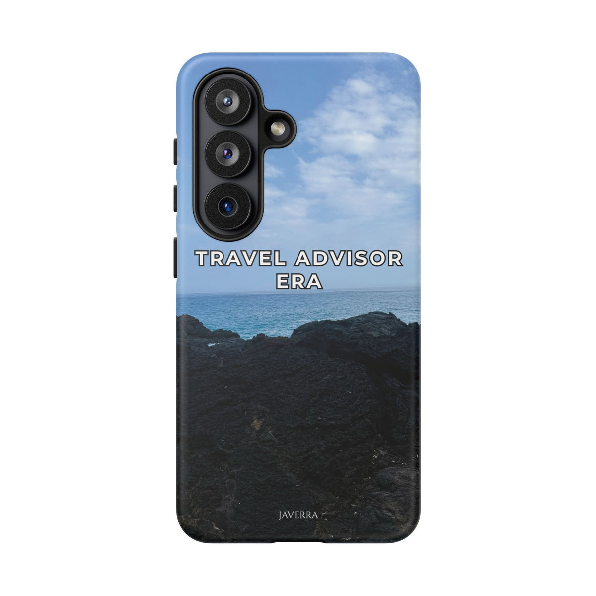 Travel Advisor Black  Lava Rock With Ocean View Tough Phone Case | Travel Agent Gift | Vacation Planner Phone Case | Travel Industry Accessory