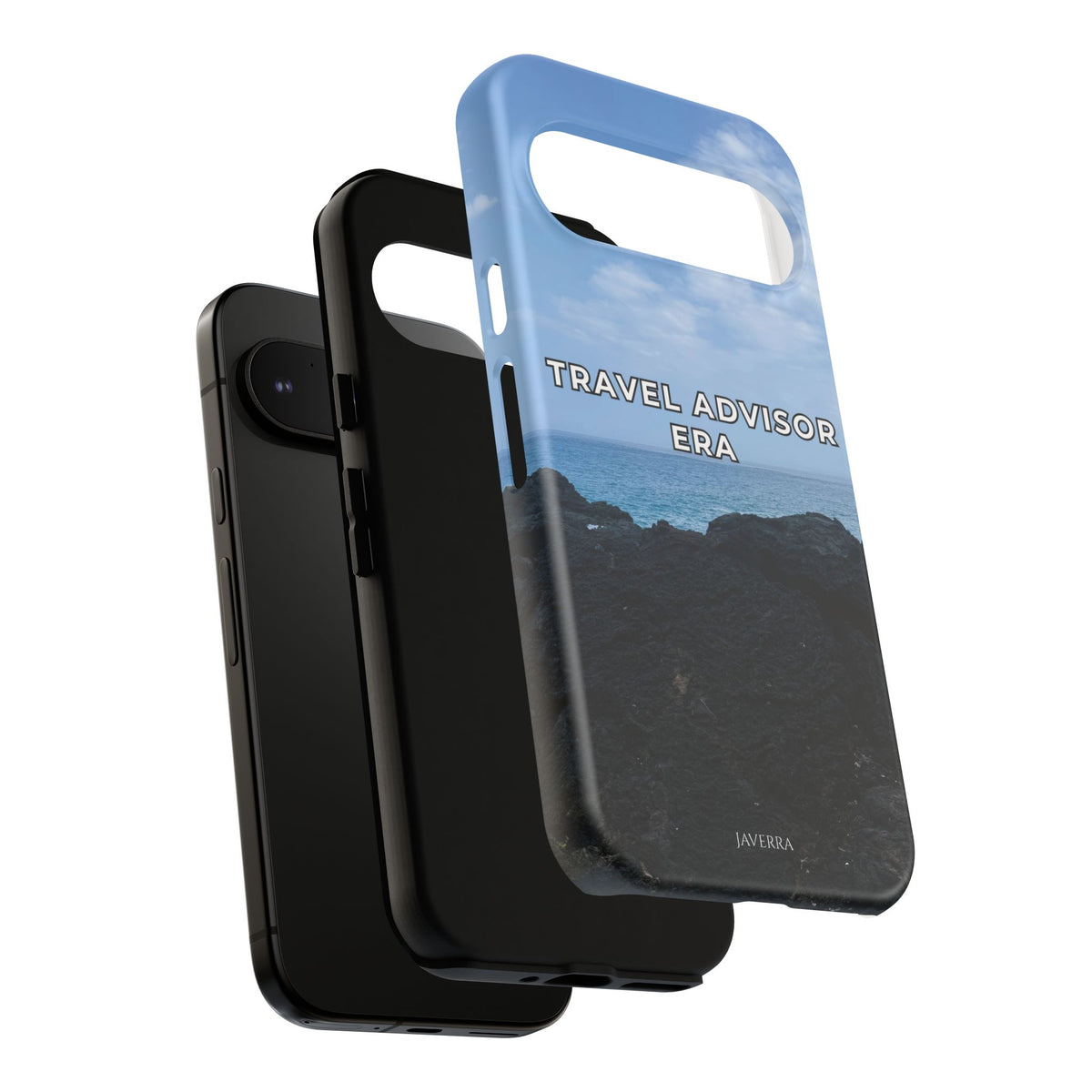 Travel Advisor Black  Lava Rock With Ocean View Tough Phone Case | Travel Agent Gift | Vacation Planner Phone Case | Travel Industry Accessory
