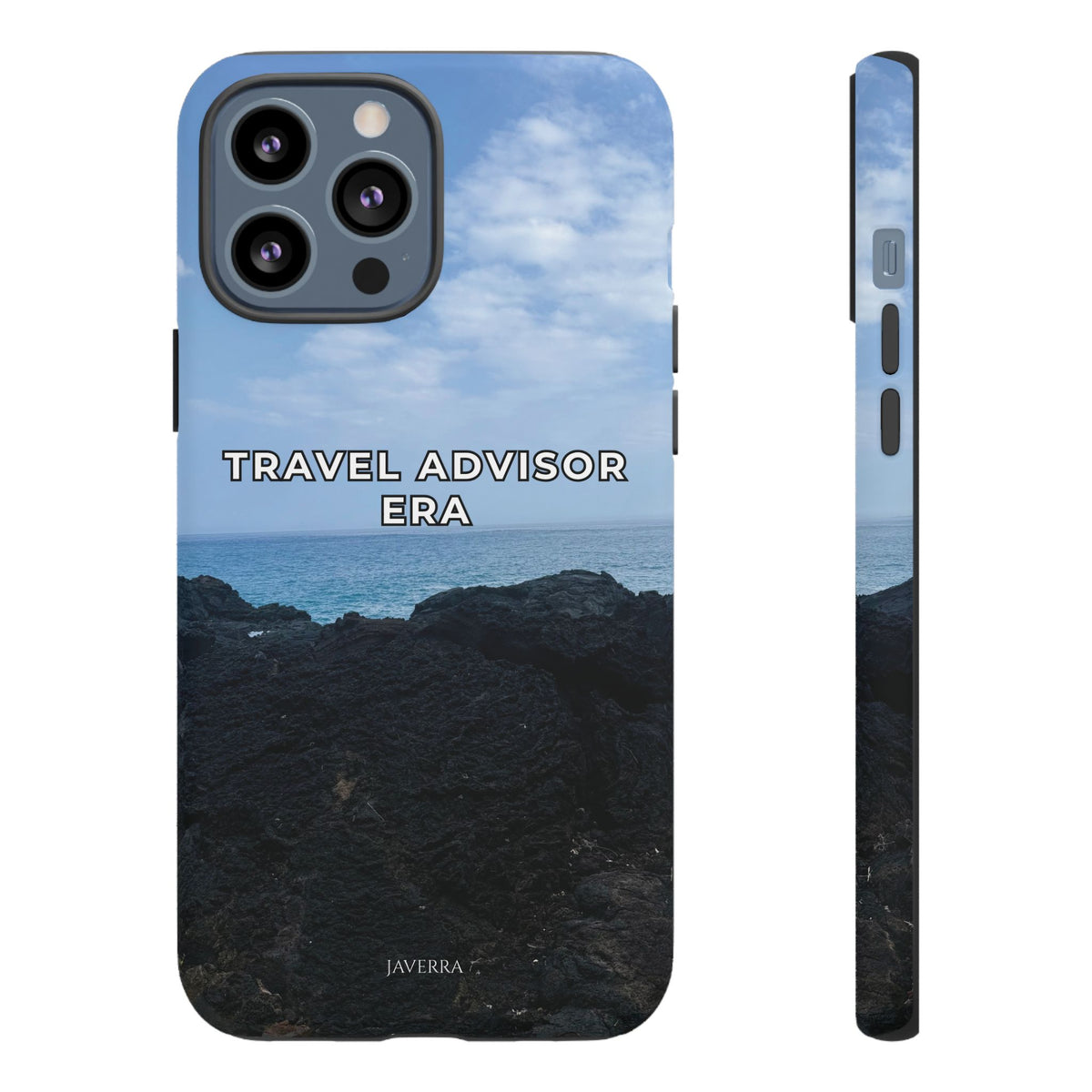 Travel Advisor Black  Lava Rock With Ocean View Tough Phone Case | Travel Agent Gift | Vacation Planner Phone Case | Travel Industry Accessory
