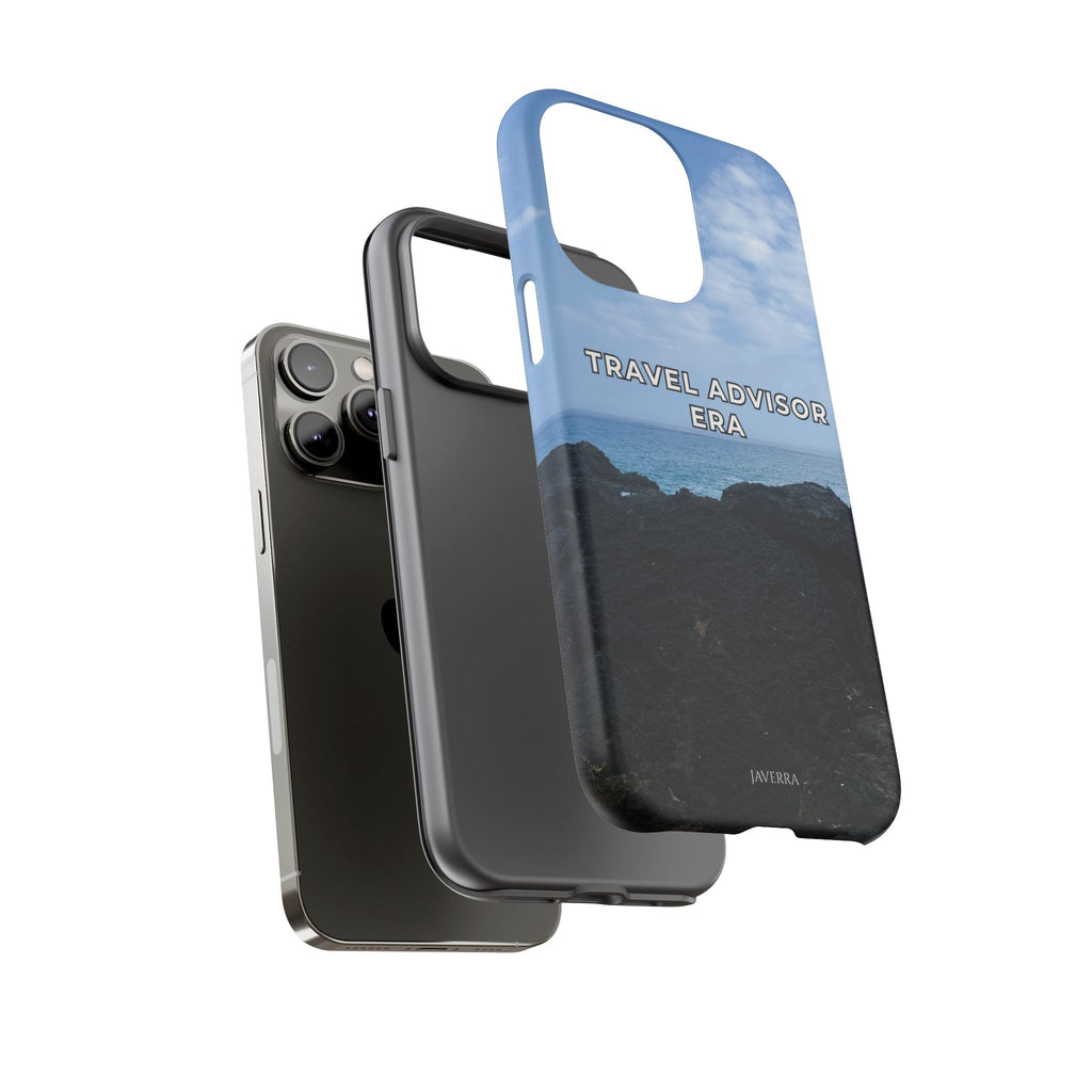 Travel Advisor Black  Lava Rock With Ocean View Tough Phone Case | Travel Agent Gift | Vacation Planner Phone Case | Travel Industry Accessory