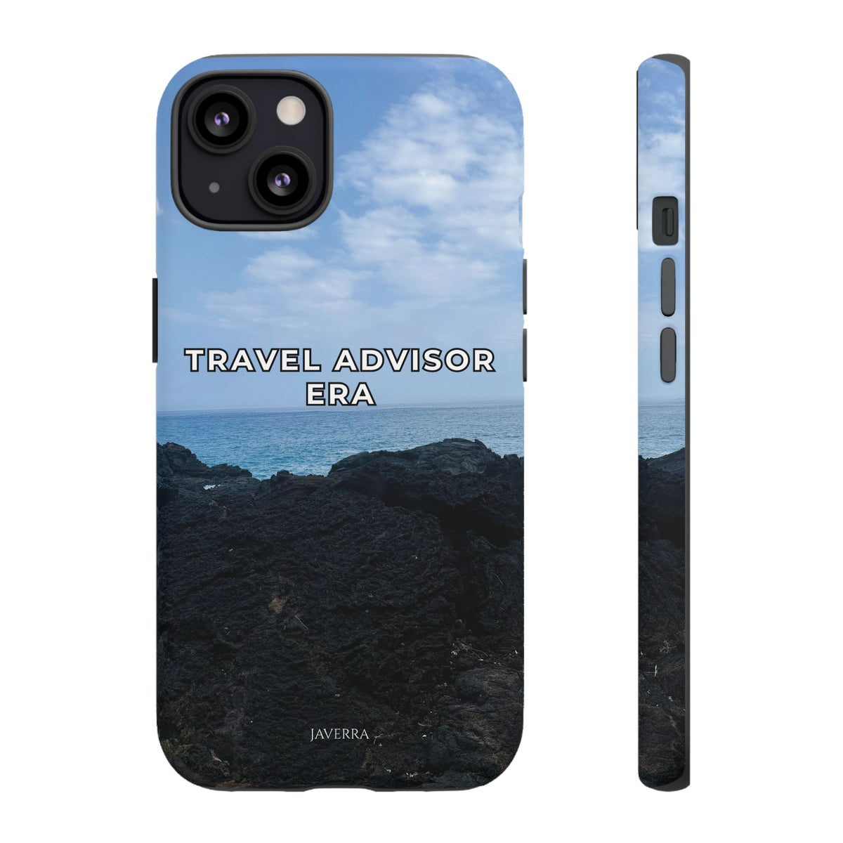 Travel Advisor Black  Lava Rock With Ocean View Tough Phone Case | Travel Agent Gift | Vacation Planner Phone Case | Travel Industry Accessory