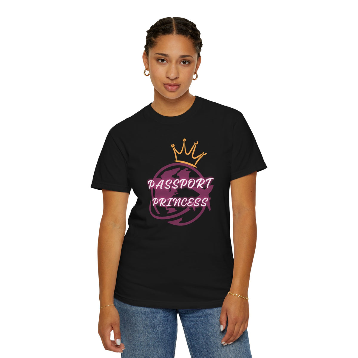 Passport Princess Garment-Dyed T-Shirt | Travel Shirt for Women | Vacation Outfit & Wanderlust Apparel