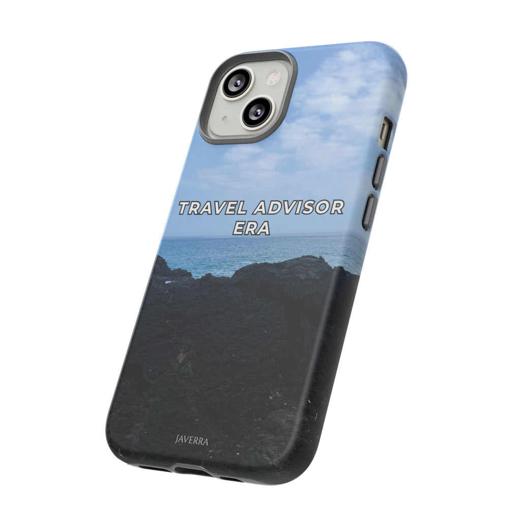 Travel Advisor Black  Lava Rock With Ocean View Tough Phone Case | Travel Agent Gift | Vacation Planner Phone Case | Travel Industry Accessory