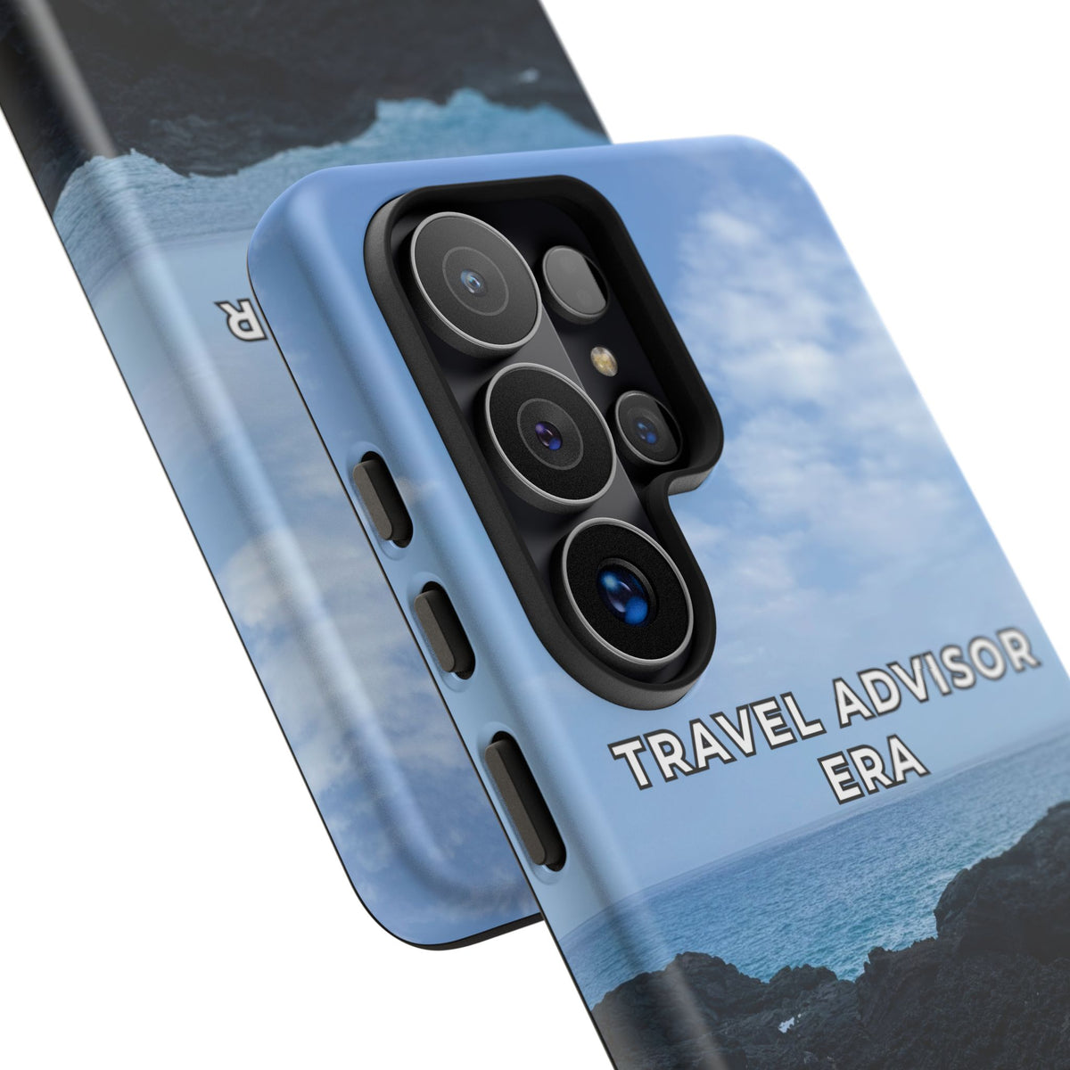Travel Advisor Black  Lava Rock With Ocean View Tough Phone Case | Travel Agent Gift | Vacation Planner Phone Case | Travel Industry Accessory